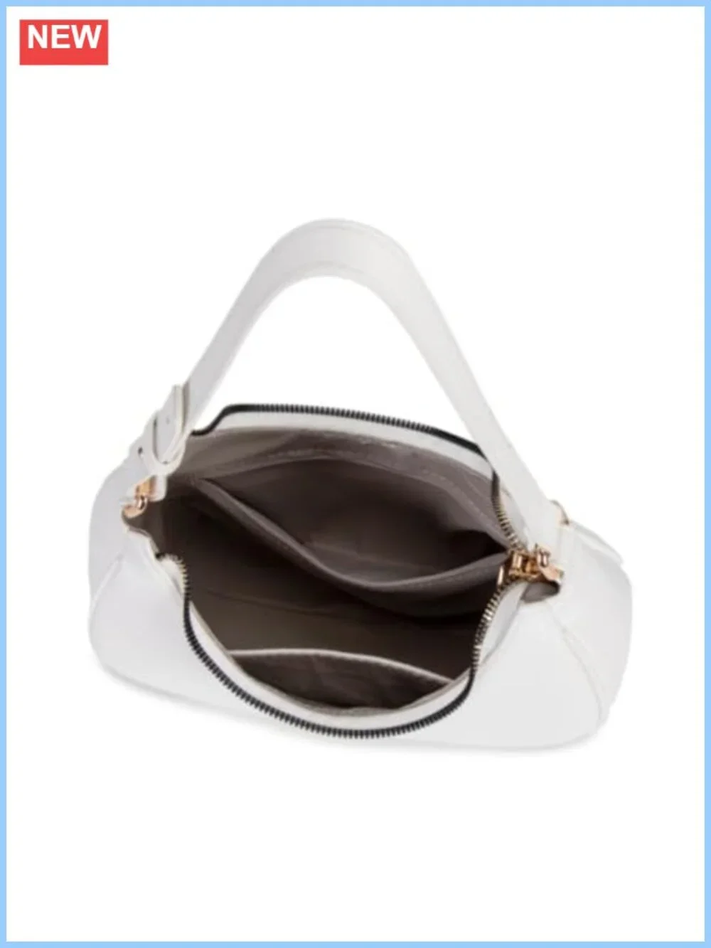 Crescent Shoulder Bag PU Leather Hobo Tote Mini Clutch Purse with Zipper Closure